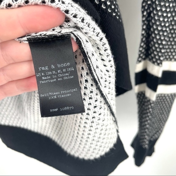 Rag & Bone Revolve Martina Striped Pullover in Black - Picture 8 of 9